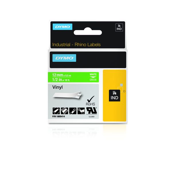 DYMO 1805414 labelprinter-tape Wit op groen (1805414) DYMO 1805414 labelprinter-tape Wit op groen (1805414)