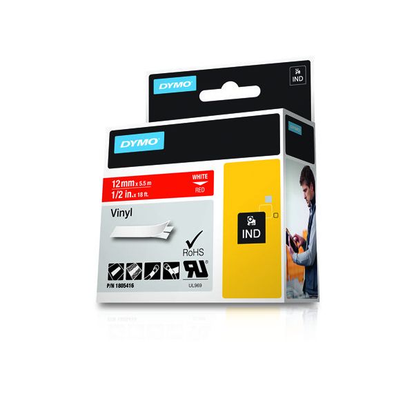 DYMO 1805416 labelprinter-tape Wit op rood (1805416)