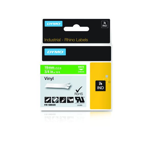 DYMO 1805420 labelprinter-tape Wit op groen (1805420) DYMO 1805420 labelprinter-tape Wit op groen (1805420)