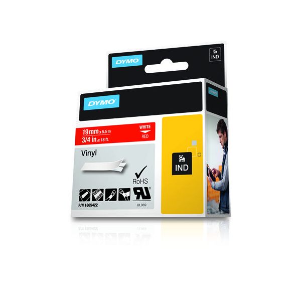 DYMO 1805422 labelprinter-tape Wit op rood (1805422)