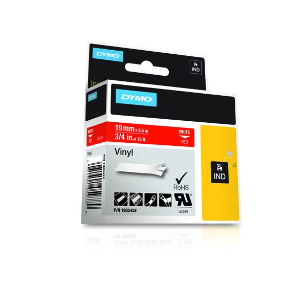 DYMO 1805422 labelprinter-tape Wit op rood (1805422)