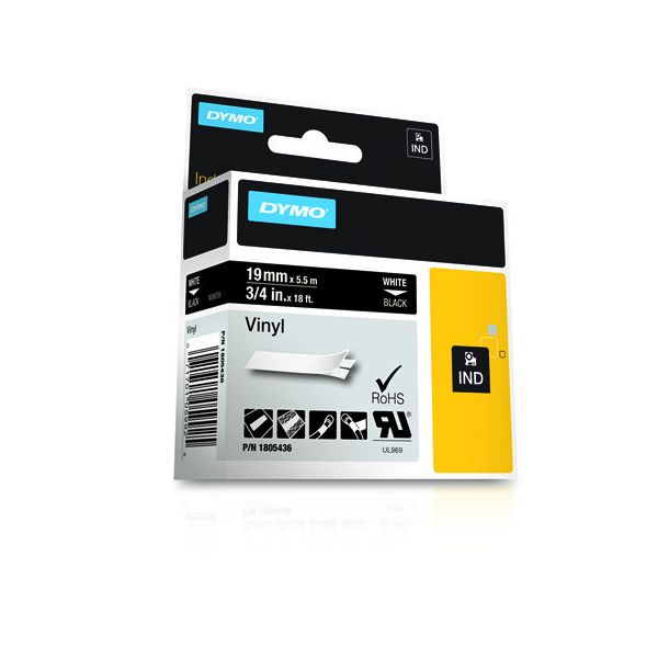 DYMO 1805436 labelprinter-tape Wit op zwart (1805436)