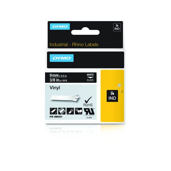 DYMO 1805437 labelprinter-tape Wit op zwart (1805437) DYMO 1805437 labelprinter-tape Wit op zwart (1805437)