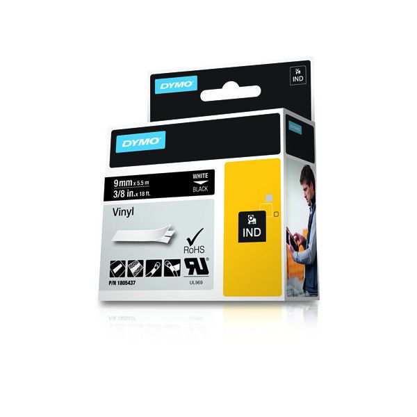DYMO 1805437 labelprinter-tape Wit op zwart (1805437)