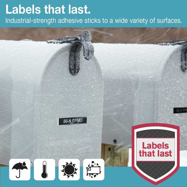 DYMO D1 -Durable Labels - White on Red - 12mm x 7m (1978366)