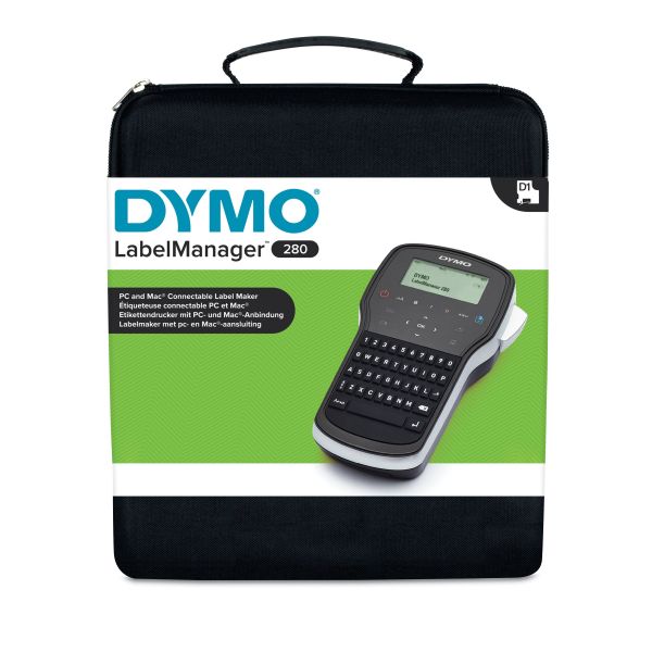 DYMO LabelManager 280 oplaadbare, draagbare labelmakerkit | QWERTY-toetsenbord | met 2 rollen D1-labels en een draagkoffer