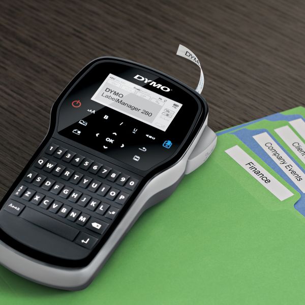 DYMO LabelManager 280 oplaadbare, draagbare labelmakerkit | QWERTY-toetsenbord | met 2 rollen D1-labels en een draagkoffer