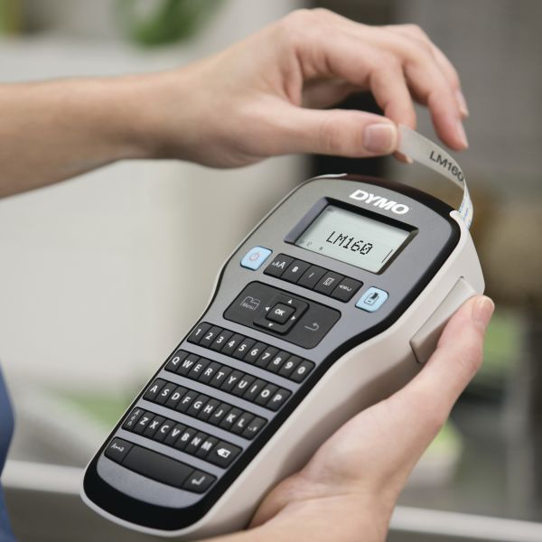 DYMO LabelManager 160-labelmaker | Draagbare labelprinter met QWERTY-toetsenbord | Inclusief zwart-wit D1-etiketten (12 mm) | Voor thuis en op kantoor