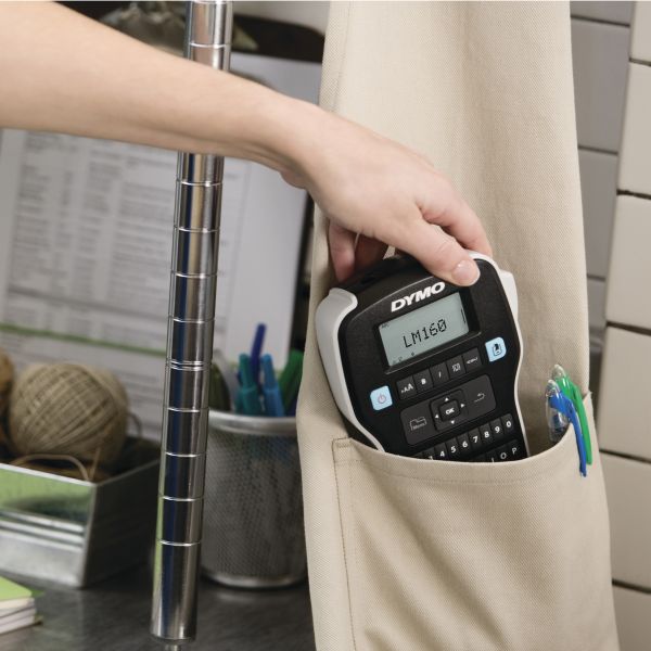 DYMO LabelManager 160-labelmaker | Draagbare labelprinter met QWERTY-toetsenbord | Inclusief zwart-wit D1-etiketten (12 mm) | Voor thuis en op kantoor