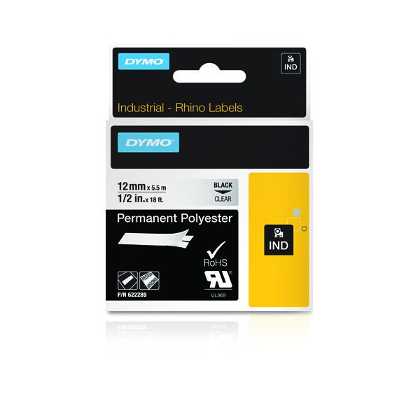 DYMO 622289 labelprinter-tape Zwart op zilver (622289)