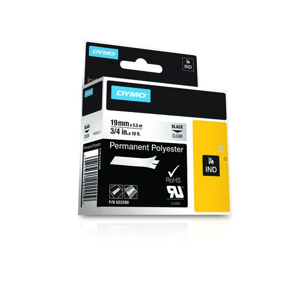 DYMO 622290 labelprinter-tape Zwart op zilver (622290)