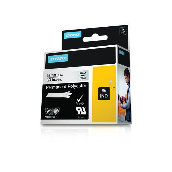 DYMO 622290 labelprinter-tape Zwart op zilver (622290)
