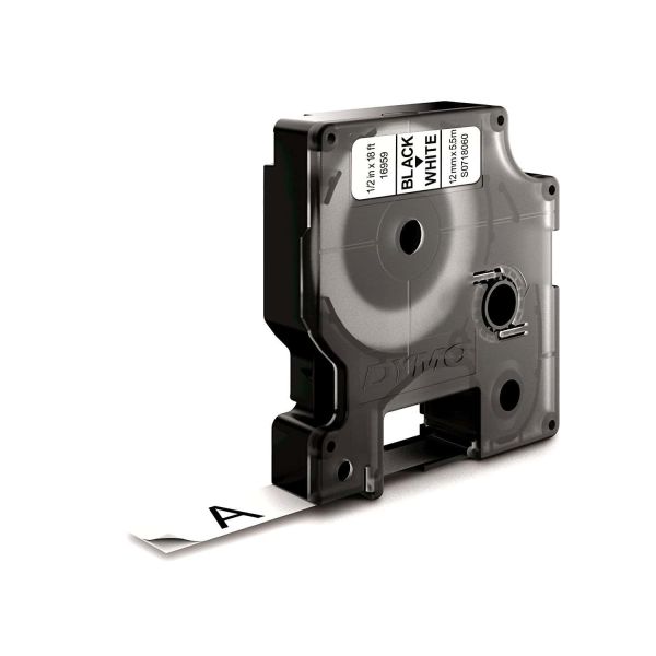 DYMO D1 -Durable Labels - Black on White - 12mm x 5.5m (S0718060)