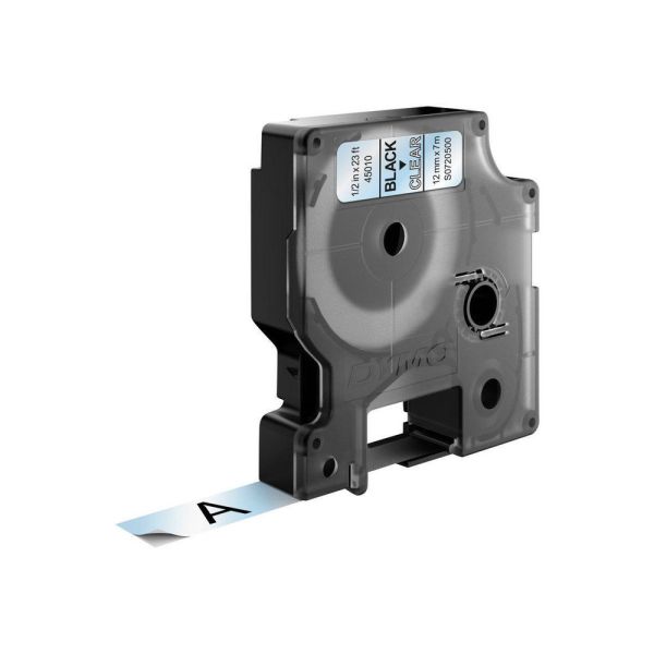 DYMO D1 -Standard Labels - Black on Transparent - 12mm x 7m (S0720500) DYMO D1 -Standard Labels - Black on Transparent - 12mm x 7m (S0720500)