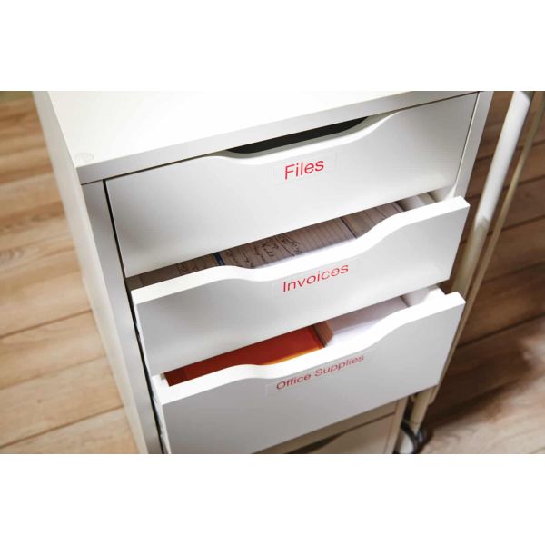 DYMO D1 -Standard Labels - Red on White - 12mm x 7m (S0720550)