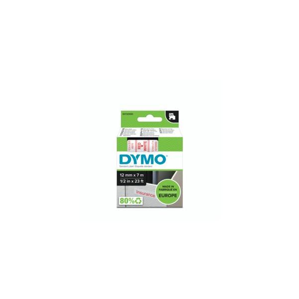 DYMO D1 -Standard Labels - Red on White - 12mm x 7m (S0720550)