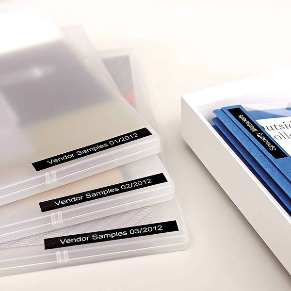 DYMO originele D1 labels | Witte Tekst op Zwart Label | 12 mm x 7 m | zelfklevende etiketten voor de LabelManager labelprinter (S0720610)