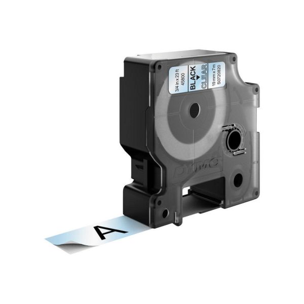 DYMO D1 -Standard Labels - Black on Transparent - 19mm x 7m (S0720820)