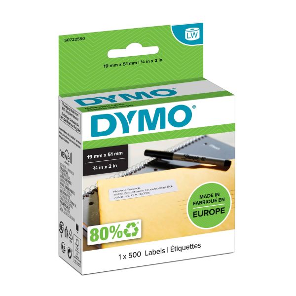 DYMO LW - Universele labels - 19 x 51 mm - S0722550 (S0722550) DYMO LW - Universele labels - 19 x 51 mm - S0722550 (S0722550)