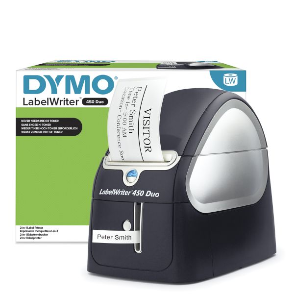 DYMO LabelWriter 450 Duo-labelmaker | Directe thermische labelprinter | Snel afdrukken van labels, barcodes en meer | Drukt zowel op LW-labels als plastic D1-labels af (S0838920)
