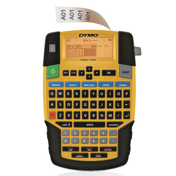 DYMO RHINO 4200 Draagbare Industriële Labelmaker | QWERTY-toetsenbord | Compacte, tijdbesparende labelprinter voor professionals, die veel onderweg zijn (S0955990)