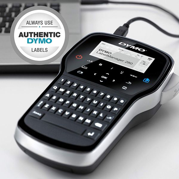 DYMO LabelManager 260-labelprinter | Oplaadbare labelmaker met QWERTY-toetsenbord | Inclusief zwart-wit D1-labeltape (12 mm) | Voor thuis en op kantoor (S0968920)