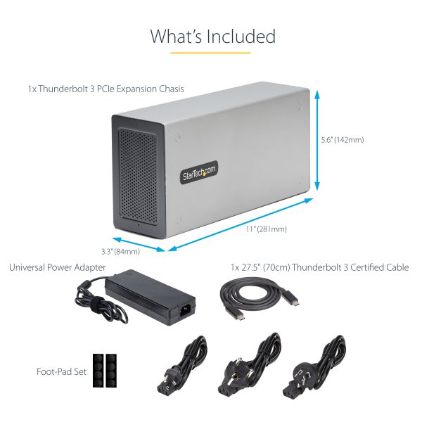 StarTech.com Thunderbolt 3 PCIe Box, Externe Behuizing met Twee PCI Express Slots, PCIe Expansion Chassis voor Laptops/Desktops/All-In-Ones, 8K/4K Output Via TB3/DP 1.4 Poorten, Voor Video Capture/Glasvezel/Ethernet Kaarten (2TBT3-PCIE-ENCLOSURE)