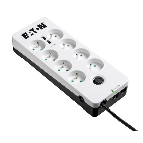 Eaton PB8TUF Overspanningsbeveiliging Zwart, Wit 8 AC-uitgang(en) 220 - 250 V 1,5 m (PB8TUF)