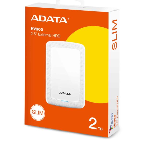 ADATA HV300 externe harde schijf 2 TB 2.5" 3.2 Gen 1 (3.1 Gen 1) Wit (AHV300-2TU31-CWH)