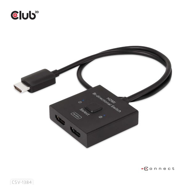 CLUB3D HDMI 2-in-1 Bi-directional Switch for 8K60Hz or 4K120Hz (CSV-1384)