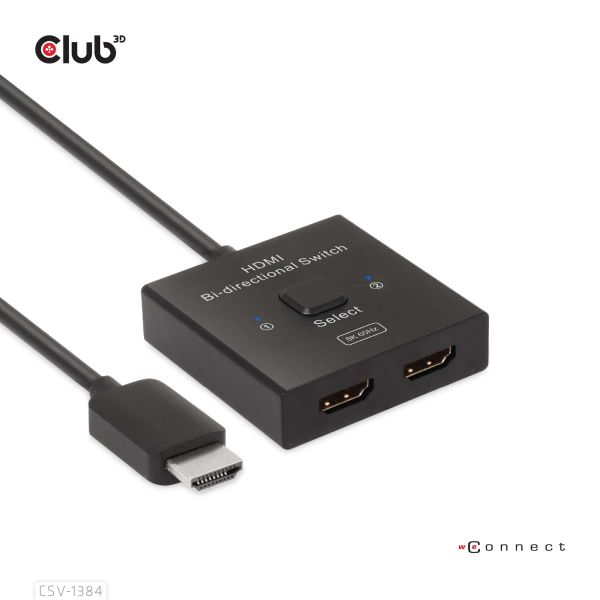 CLUB3D HDMI 2-in-1 Bi-directional Switch for 8K60Hz or 4K120Hz (CSV-1384)