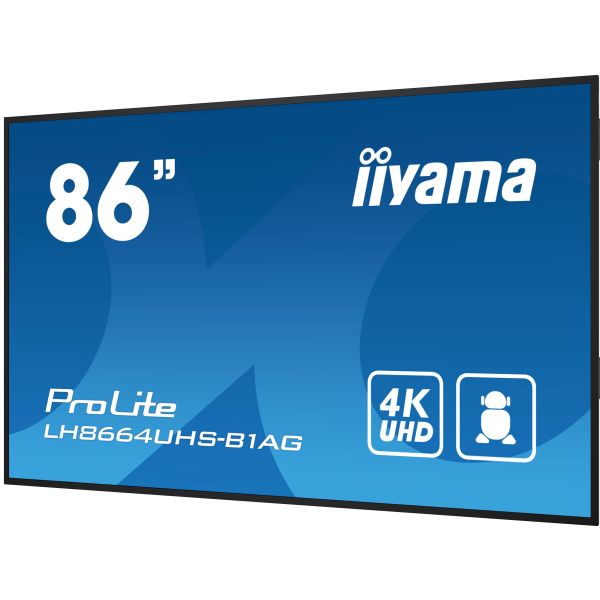 iiyama PROLITE Digitaal A-kaart 2,18 m (86") LED Wifi 500 cd/m² 4K Ultra HD Zwart Type processor Android 11 24/7 (LH8664UHS-B1AG)