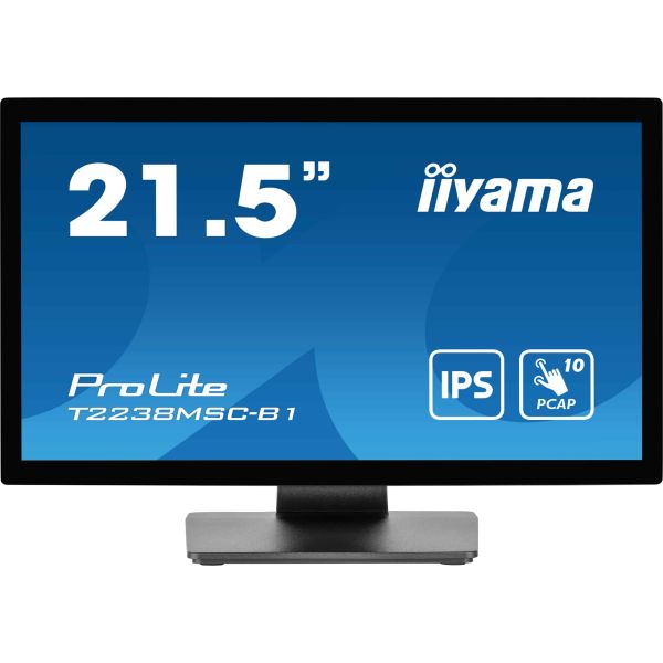 iiyama ProLite T2238MSC-B1 computer monitor 54,6 cm (21.5") 1920 x 1080 Pixels Full HD LED Touchscreen Zwart (T2238MSC-B1)