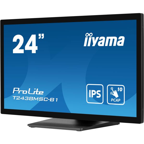 iiyama ProLite T2438MSC-B1 computer monitor 60,5 cm (23.8") 1920 x 1080 Pixels Full HD LED Touchscreen Zwart (T2438MSC-B1) iiyama ProLite T2438MSC-B1 computer monitor 60,5 cm (23.8") 1920 x 1080 Pixels Full HD LED Touchscreen Zwart (T2438MSC-B1)