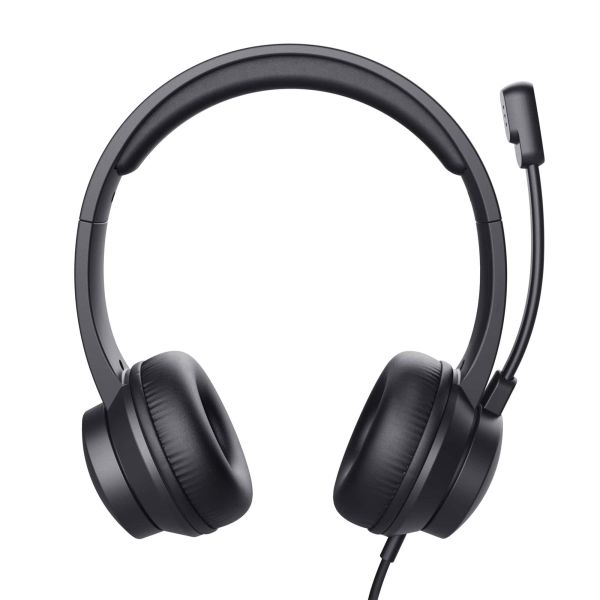 Trust Ayda Headset - 3,5 mm headset voor kantoor en calls – Opklapbare microfoon – Volumeregeling in kabel – Zwart (25087)