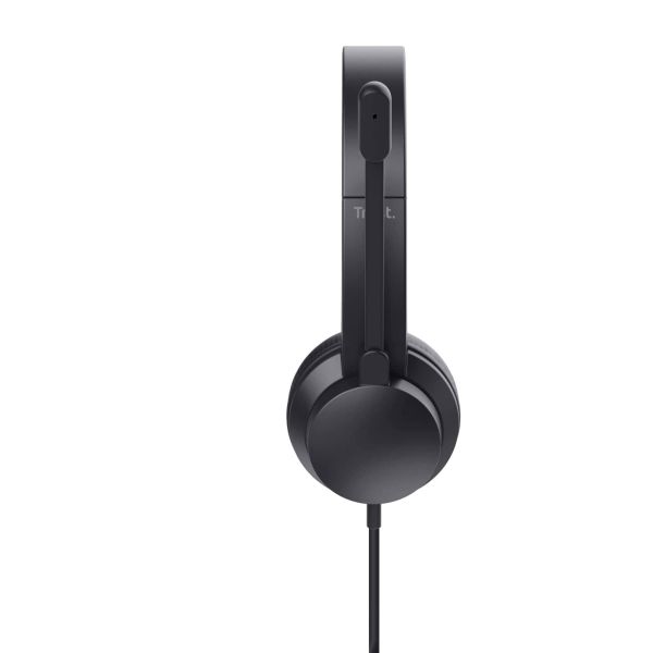 Trust Ayda Headset - 3,5 mm headset voor kantoor en calls – Opklapbare microfoon – Volumeregeling in kabel – Zwart (25087)