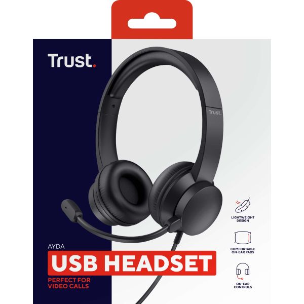 Trust Ayda – Headset met microfoon voor PC en Laptop met USB aansluiting (25088) Trust Ayda – Headset met microfoon voor PC en Laptop met USB aansluiting (25088)