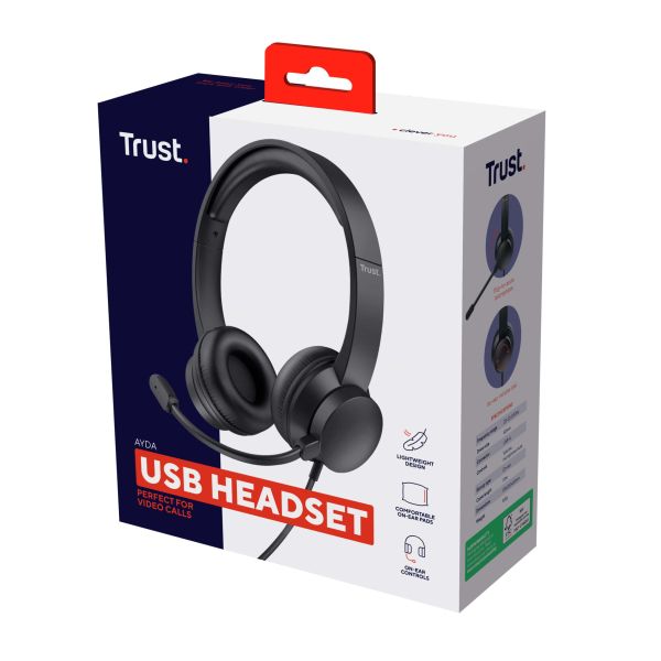 Trust Ayda – Headset met microfoon voor PC en Laptop met USB aansluiting (25088) Trust Ayda – Headset met microfoon voor PC en Laptop met USB aansluiting (25088)