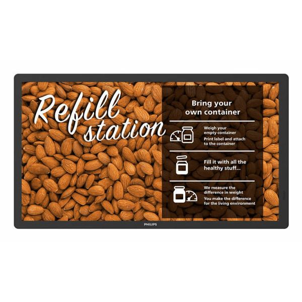Philips Signage Solutions 25BDL4150I/00 beeldkrant Digitale signage flatscreen 64,3 cm (25.3") Wifi Zwart Type processor Android 11 (25BDL4150I/00)
