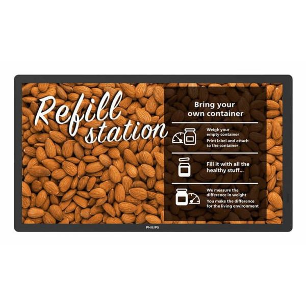 Philips Signage Solutions 25BDL4150I/00 beeldkrant Digitale signage flatscreen 64,3 cm (25.3") Wifi Zwart Type processor Android 11 (25BDL4150I/00)