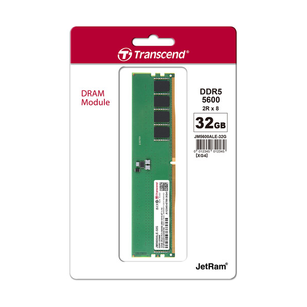 TRANSCEND 32GB JM DDR5 5600 U-DIMM 2Rx8 (JM5600ALE-32G)