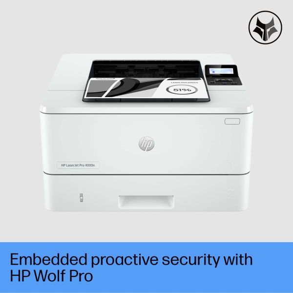 HP LaserJet Pro 4002dn printer, Zwart-wit, Printer voor Kleine en middelgrote ondernemingen, Print, Dubbelzijdig printen; Eerste pagina snel gereed; Energiezuinig; Compact formaat; Optimale beveiliging (2Z605F)