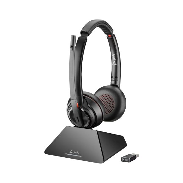 HP Poly Savi 8220 UC Microsoft Teams Certified DECT 1880-1900 MHz USB-A Headset (8D3F5AA#ABB)