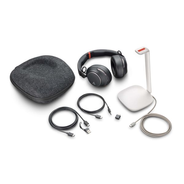 HP Poly Voyager Surround 85 UC Headset Draadloos Hoofdband Oproepen/muziek USB Type-C Bluetooth Oplaadhouder Zwart (8G7T7AA)