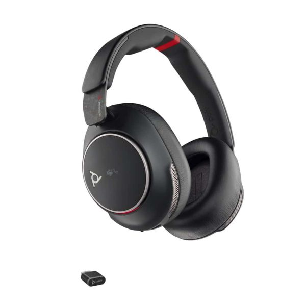 HP Poly Voyager Surround 85 UC Headset Draadloos Hoofdband Gesprekken/Muziek/Sport/Elke dag USB Type-C Bluetooth Oplaadhouder Zwart (8G7T8AA)