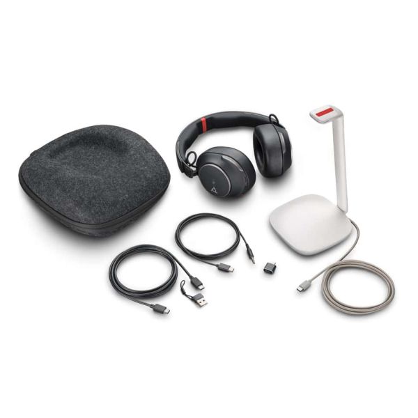 HP Poly Voyager Surround 85 UC Headset Draadloos Hoofdband Gesprekken/Muziek/Sport/Elke dag USB Type-C Bluetooth Oplaadhouder Zwart (8G7T8AA)