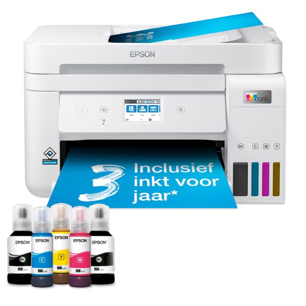 Epson EcoTank ET-4856 A4 multifunctionele Wi-Fi-printer met inkttank, inclusief tot 3 jaar inkt (C11CJ60407)