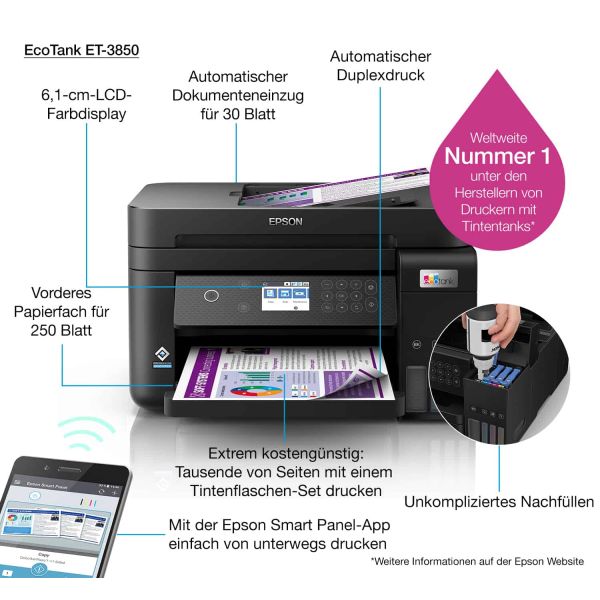 Epson EcoTank ET-3850 (C11CJ61402)