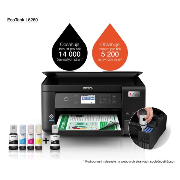 Epson L6260 Inkjet A4 4800 x 1200 DPI 33 ppm Wifi (C11CJ62402)