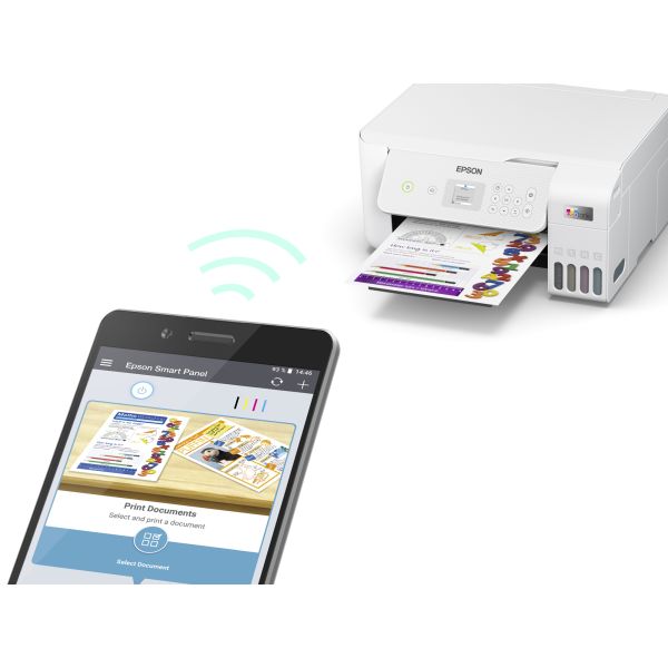 Epson EcoTank ET-2826 A4 multifunctionele Wi-Fi-printer met inkttank, inclusief tot 3 jaar inkt (C11CJ66406)